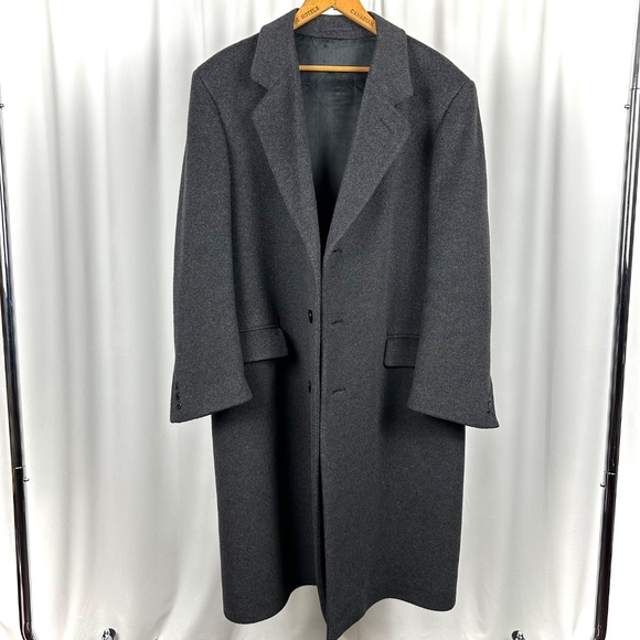 Vintage 50' 60’s ‘James Street’ Long Wool and Cashmere Peacoat in Grey - M/L - Picture 4 of 13